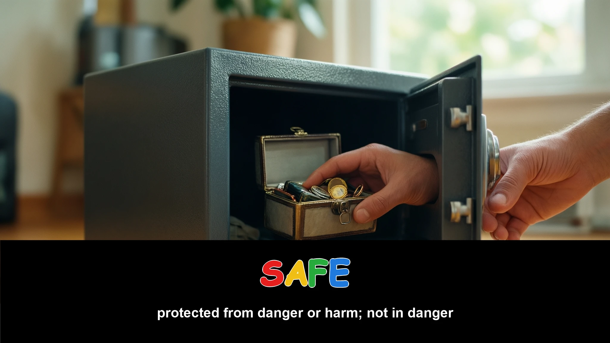 English Illustration for safe